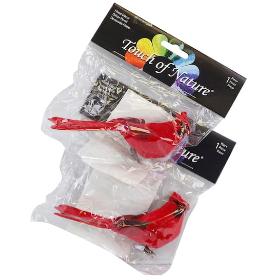 JAM Paper Red Male Cardinal Floral Accessories, 3ct.